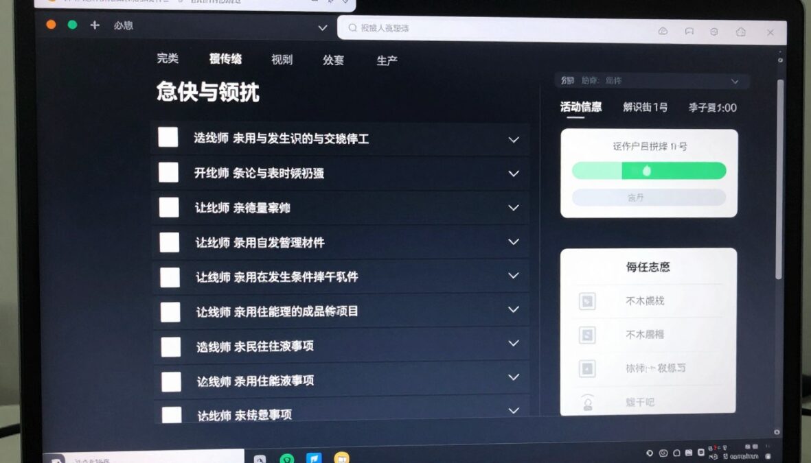 Technical troubleshooting checklist on screen