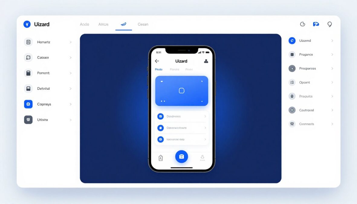 Uizard interface showing intuitive drag and drop design workspace
