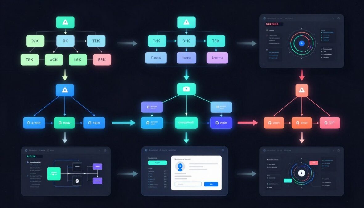 AI agent processing workflow visualization