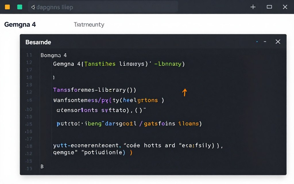 Code example showing Gemma 4 model loading
