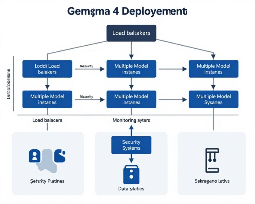 Enterprise deployment architecture diagram for Gemma 4