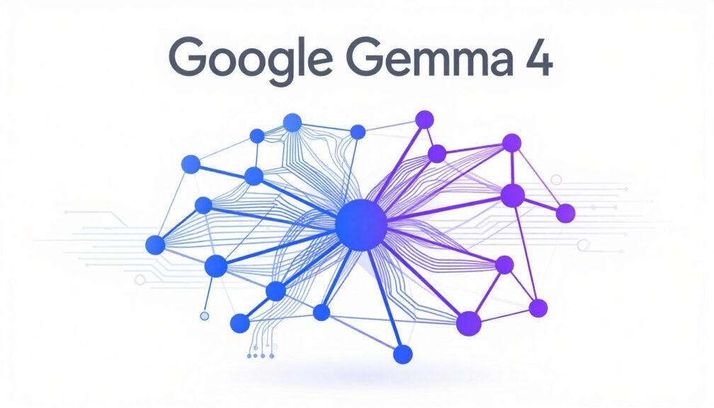 Google Gemma 4 AI model architecture visualization showing neural network layers