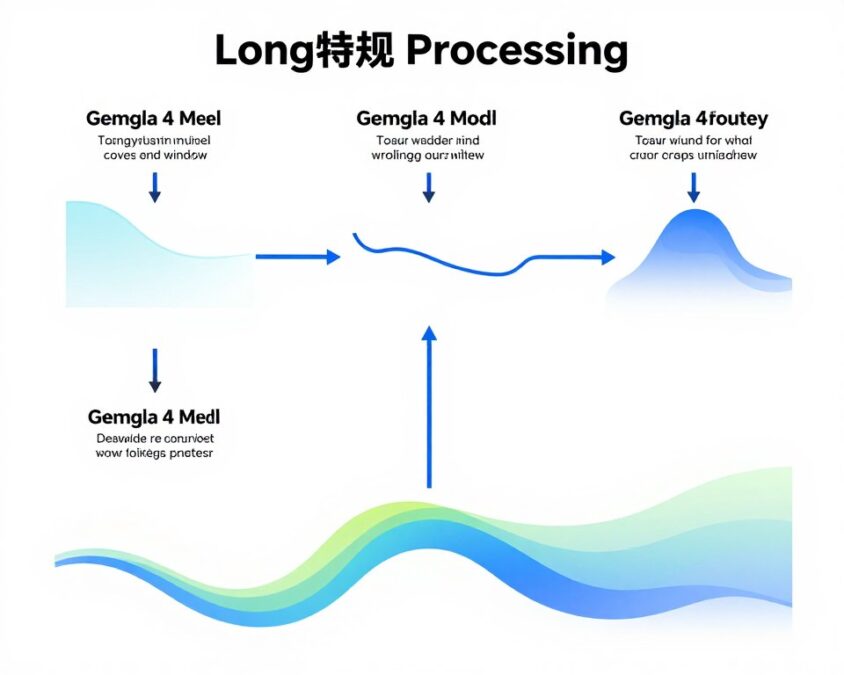 Long context processing visualization showing document handling capabilities