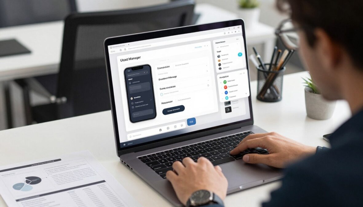 Product manager creating mockups in Uizard