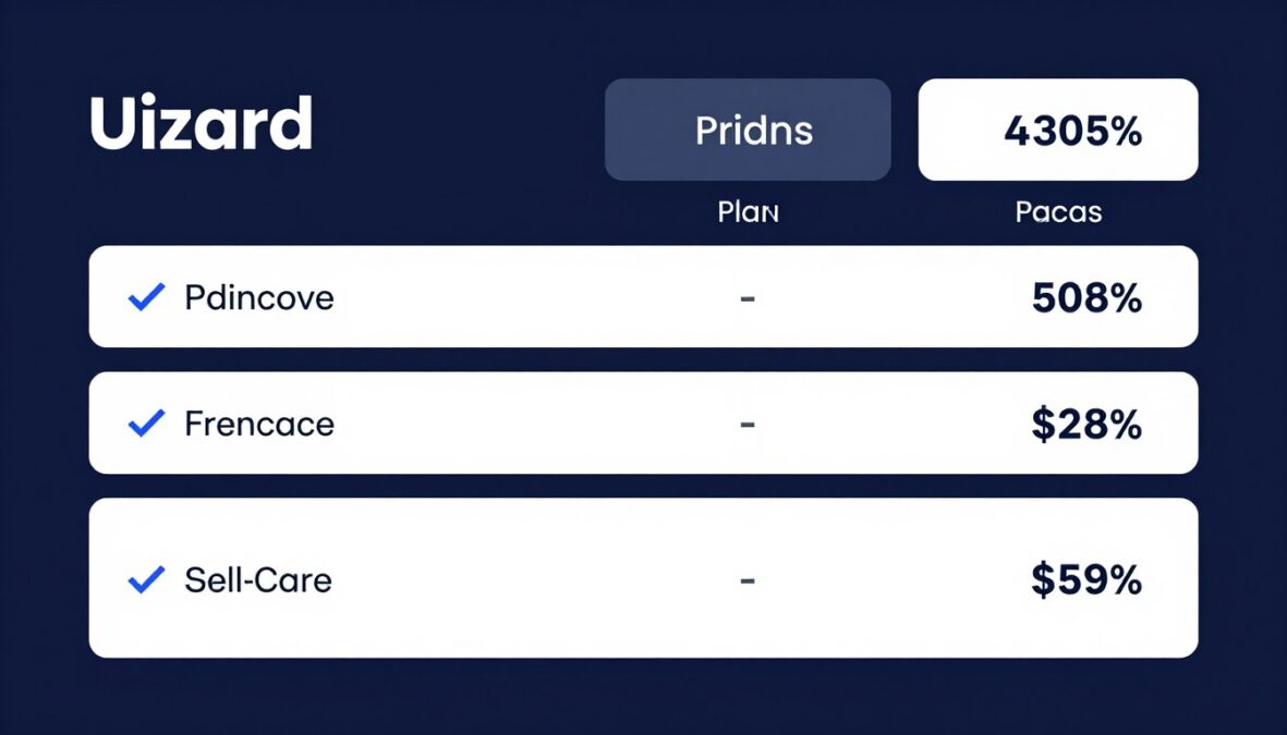 Uizard pricing tiers comparison visualization