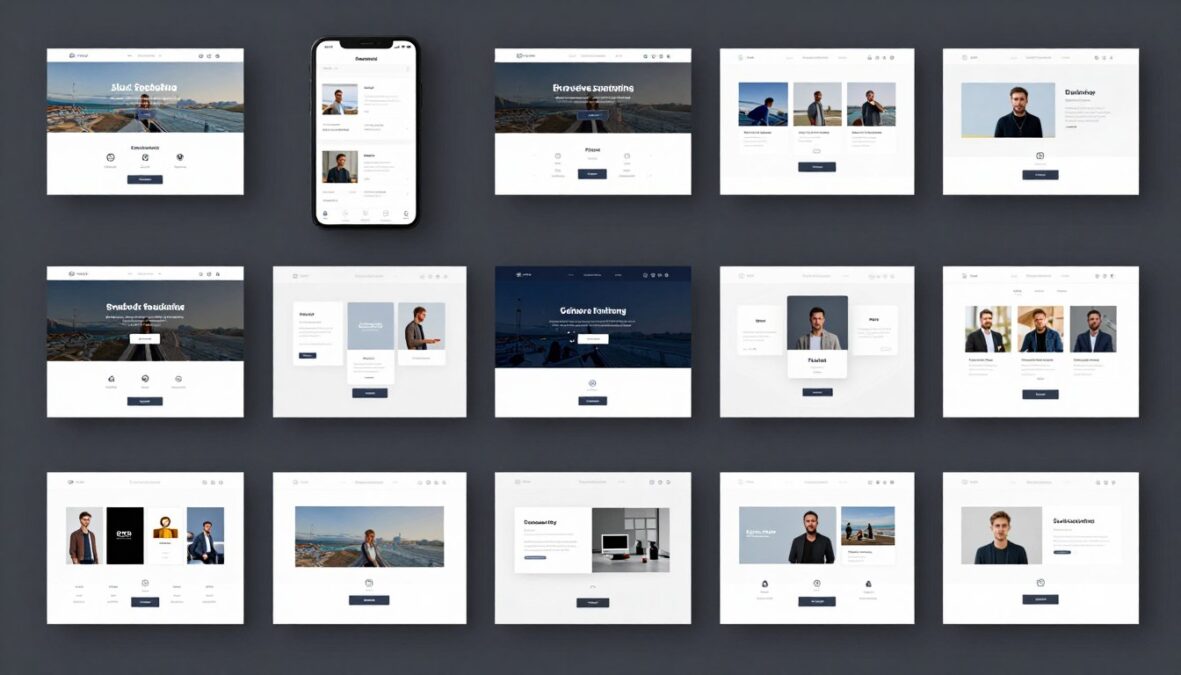 Uizard template library showing various design options
