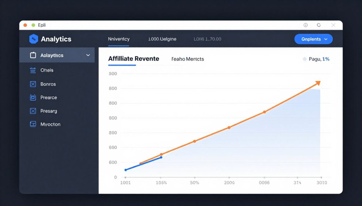 Affiliate marketing dashboard showing revenue growth