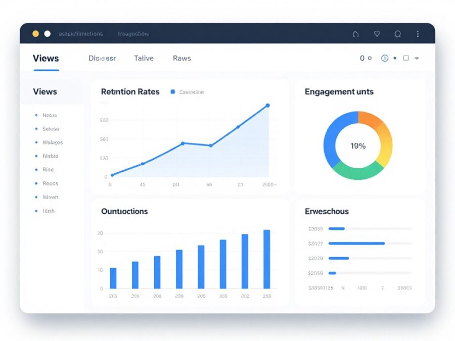 Analytics dashboard showing video performance metrics