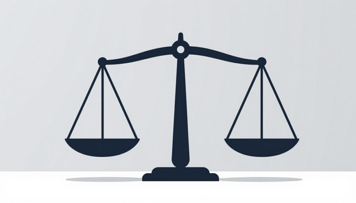 Balanced scale showing pros and cons evaluation