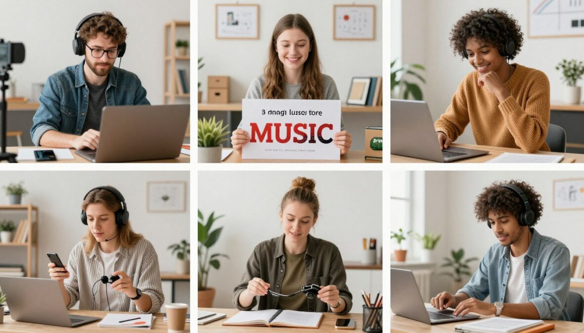 Diverse group of Magic Music users in different creative scenarios