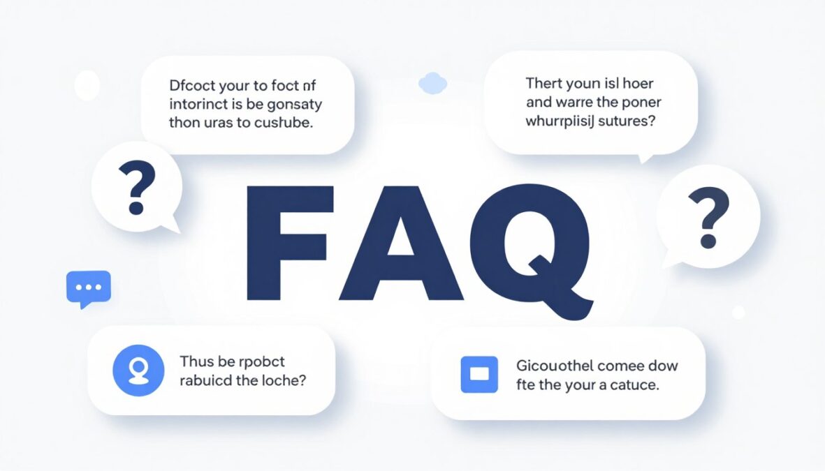FAQ concept with questions and answers