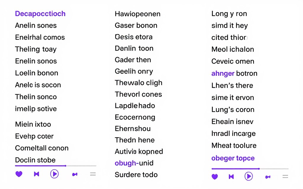 Magic Music lyrics display showing generated song lyrics synced with music