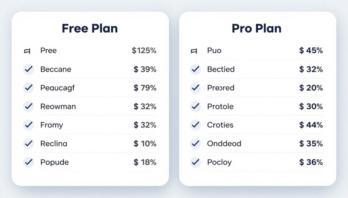 Magic Music pricing tiers comparison showing free and pro subscription options