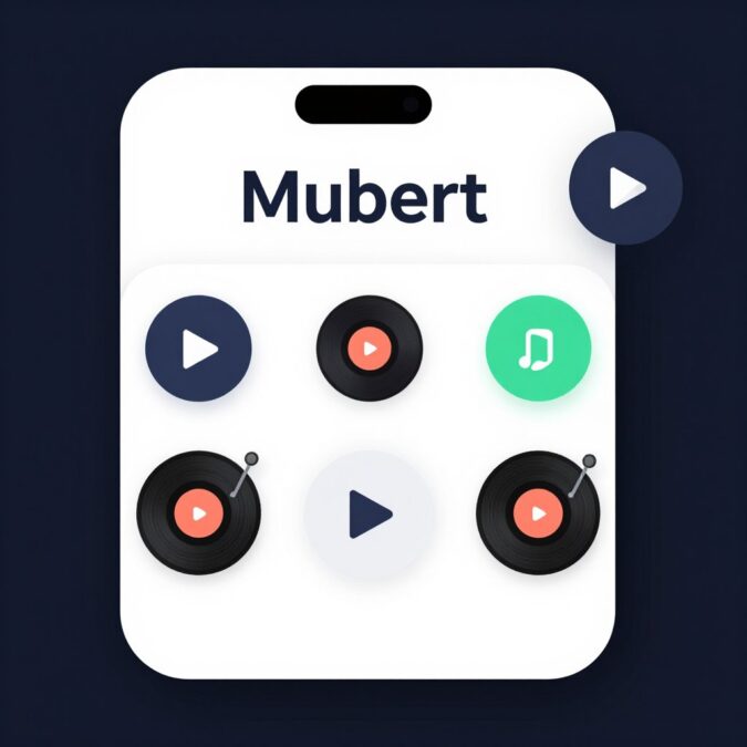Mubert AI music platform logo and interface