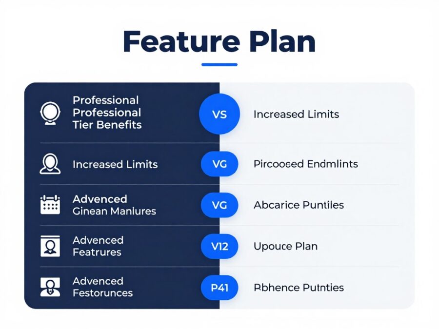 Professional plan features visualization