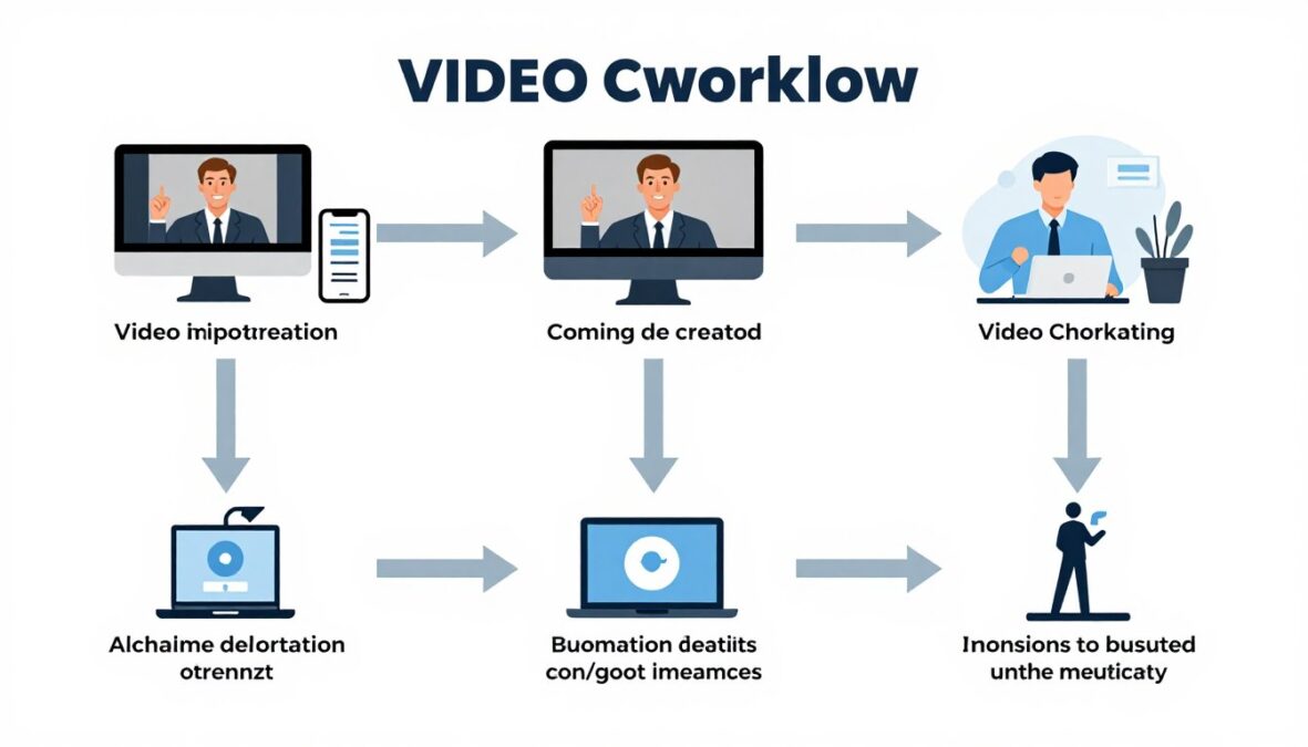 Step-by-step workflow diagram of video creation process
