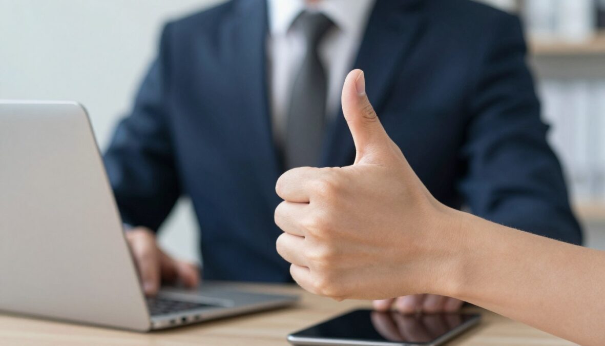 Thumbs up approval recommendation