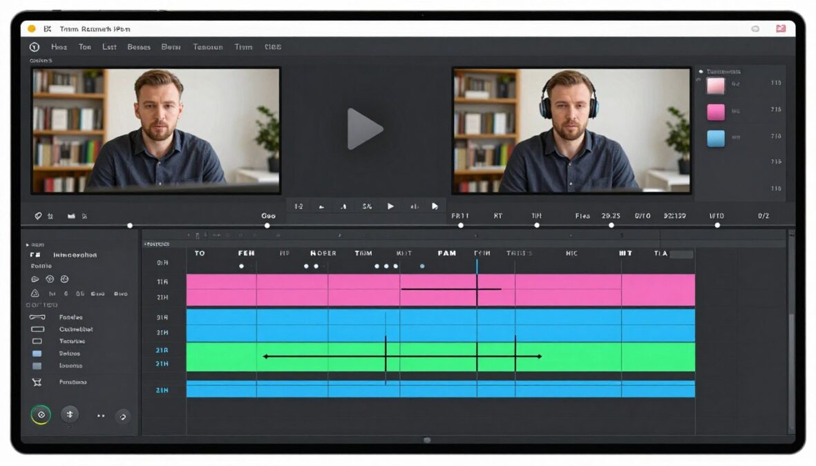 Video editor timeline with multiple tracks