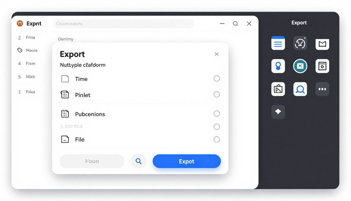 Video export and publishing options interface