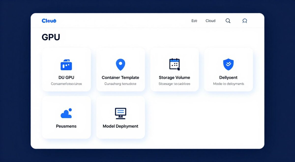 Runpod setup interface with model deployment and GPU selection